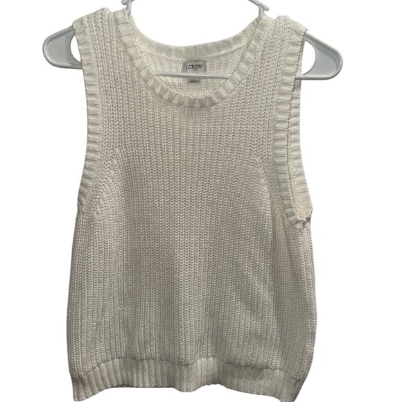 J. Crew Cream Color Sweater Vest - Women's‎ Size Medium - Picture 1 of 5